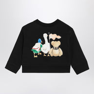 Burberry Kids' Black Sweatshirt With Thomas Bear And Friends