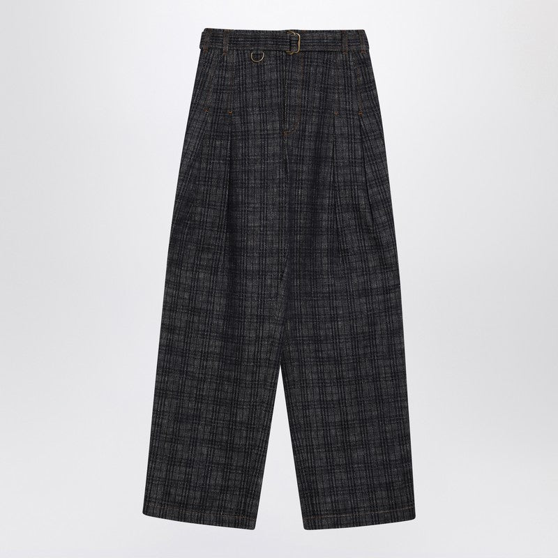 Burberry Indigo Jeans In Check Pattern Denim