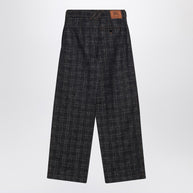 Burberry Indigo Jeans In Check Pattern Denim
