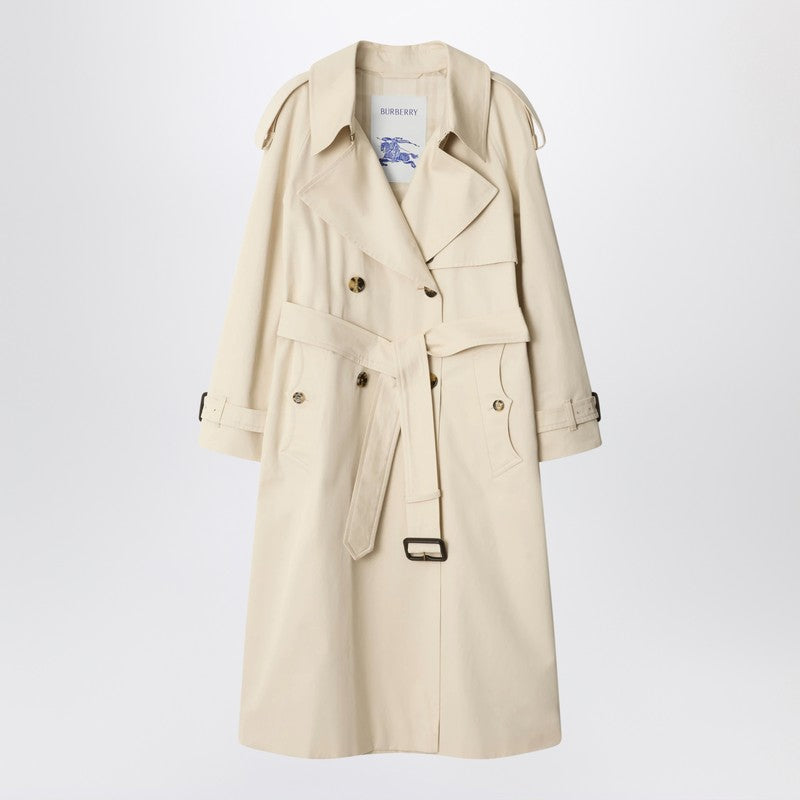Burberry Light Beige Cotton Fitzrovia Trench Coat