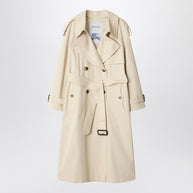 Burberry Light Beige Cotton Fitzrovia Trench Coat
