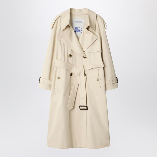 Burberry Light Beige Cotton Fitzrovia Trench Coat