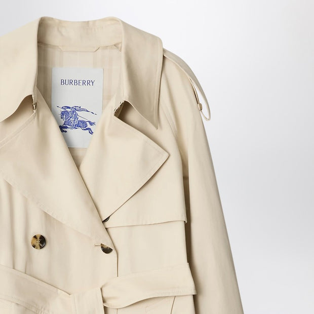 Burberry Light Beige Cotton Fitzrovia Trench Coat