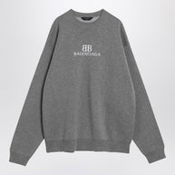 Balenciaga Grey Cotton Sweater With Logo
