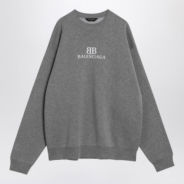Balenciaga Grey Cotton Sweater With Logo