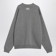 Balenciaga Grey Cotton Sweater With Logo