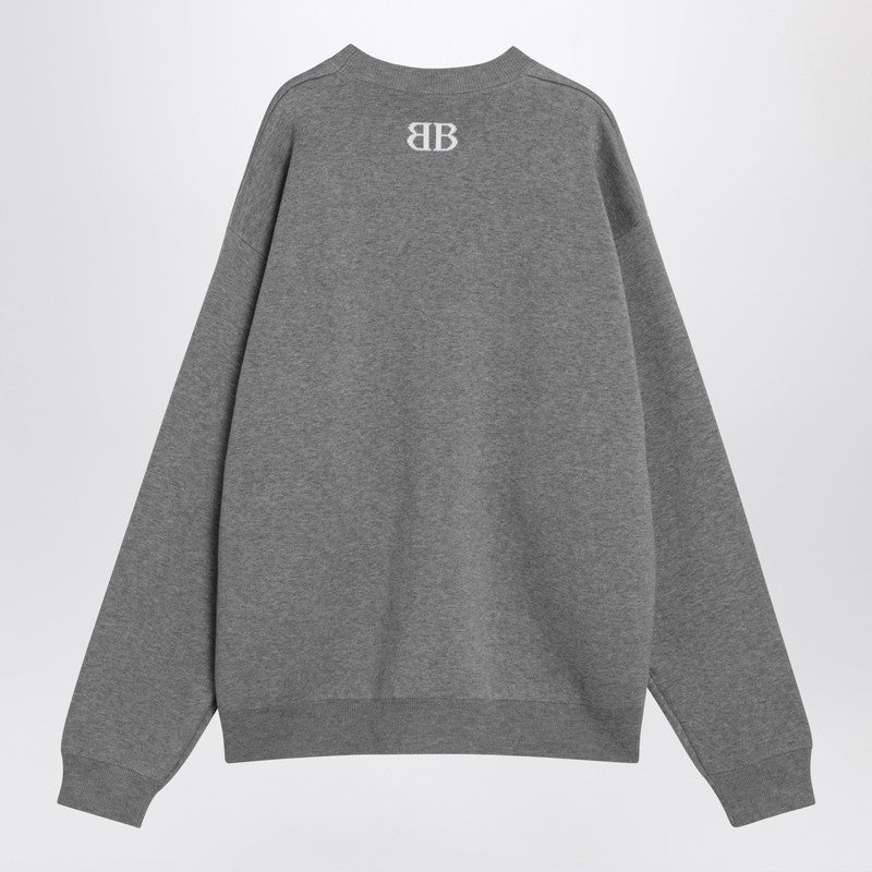 Balenciaga Grey Cotton Sweater With Logo