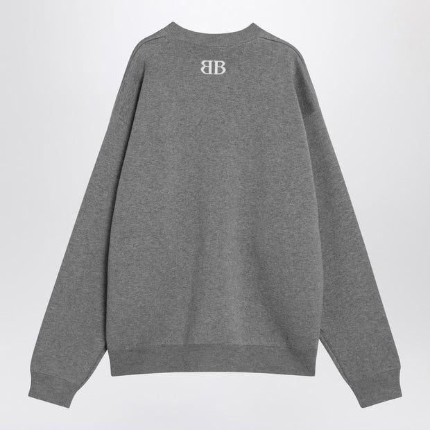 Balenciaga Grey Cotton Sweater With Logo