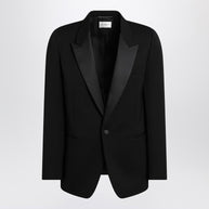 Saint Laurent Black Grain De Poudre Tuxedo Jacket