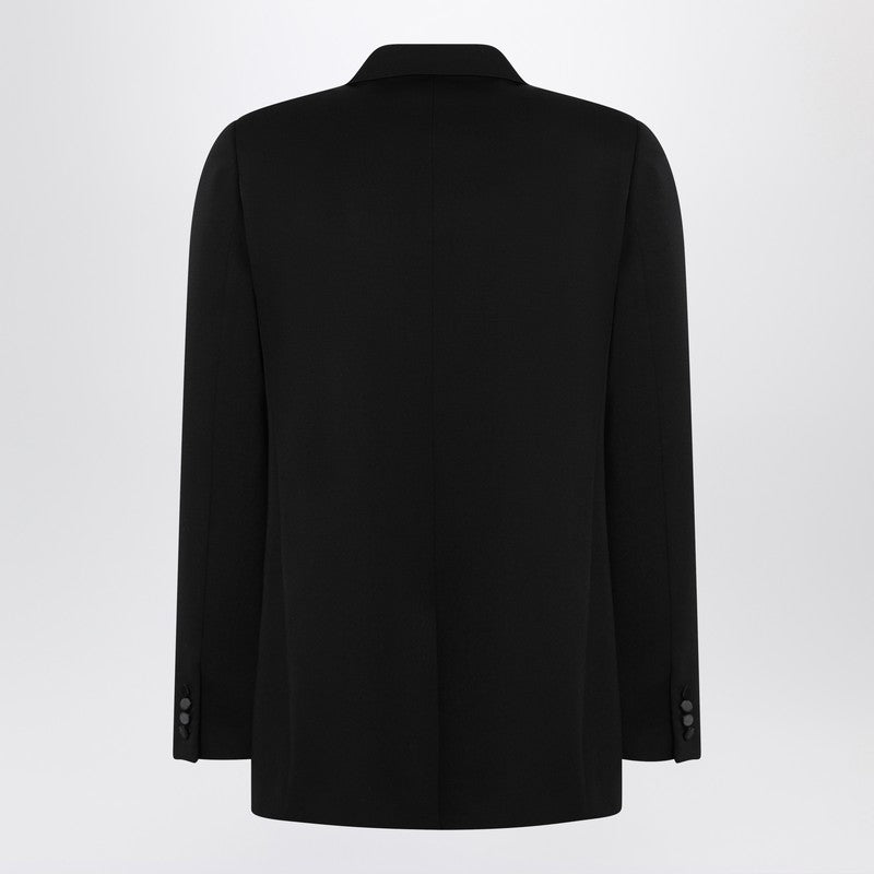 Saint Laurent Black Grain De Poudre Tuxedo Jacket