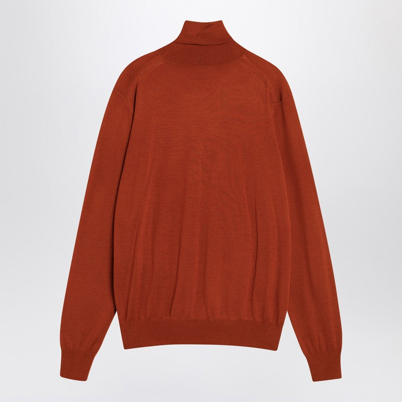 Saint Laurent Red Turtleneck Sweater In Wool