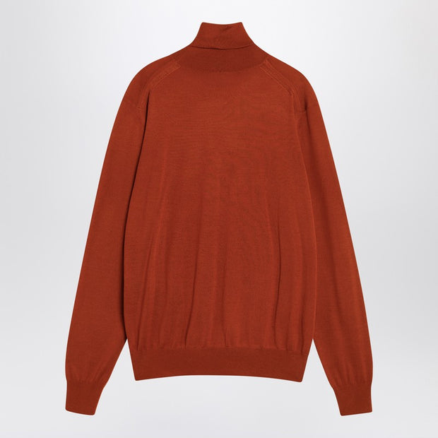 Saint Laurent Red Turtleneck Sweater In Wool