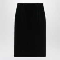 Saint Laurent Green Velvet Wrap Midi Skirt