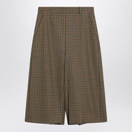 Saint Laurent Checked Wool Culotte Skirt