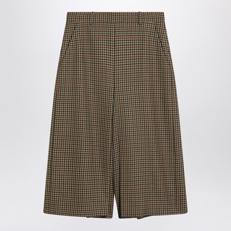 Saint Laurent Checked Wool Culotte Skirt