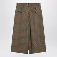Saint Laurent Checked Wool Culotte Skirt