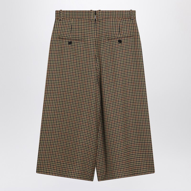 Saint Laurent Checked Wool Culotte Skirt