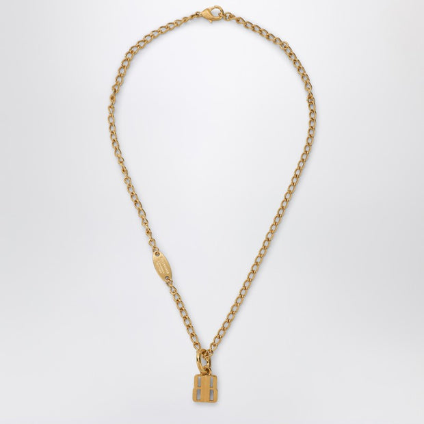 Balenciaga Nano Necklace In Gold Brass