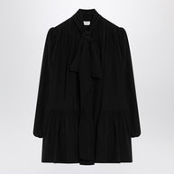 Saint Laurent Black Lavallière Dress In Silk