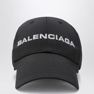 Balenciaga Black/white Logo Baseball Cap
