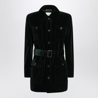 Saint Laurent Green Velvet Safari-style Jacket