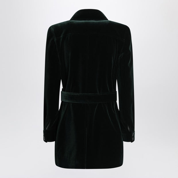 Saint Laurent Green Velvet Safari-style Jacket