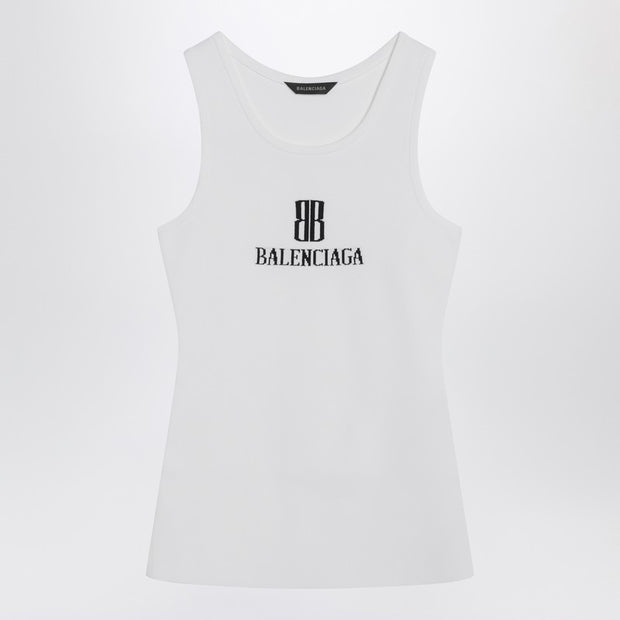Balenciaga White Nano BB Tank Top