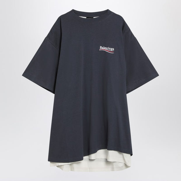 Balenciaga Double T-shirt Political Campaign Navy/white
