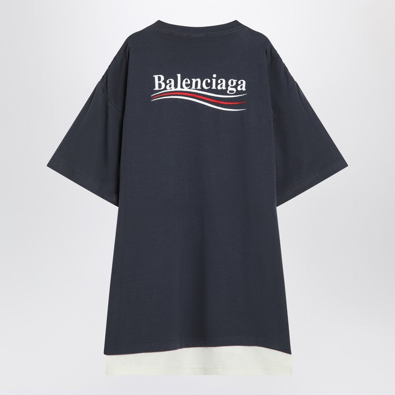 Balenciaga Double T-shirt Political Campaign Navy/white