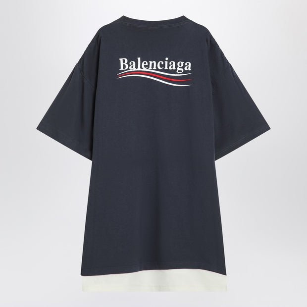Balenciaga Double T-shirt Political Campaign Navy/white