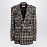 Saint Laurent Double-breasted Checked Wool Jacket