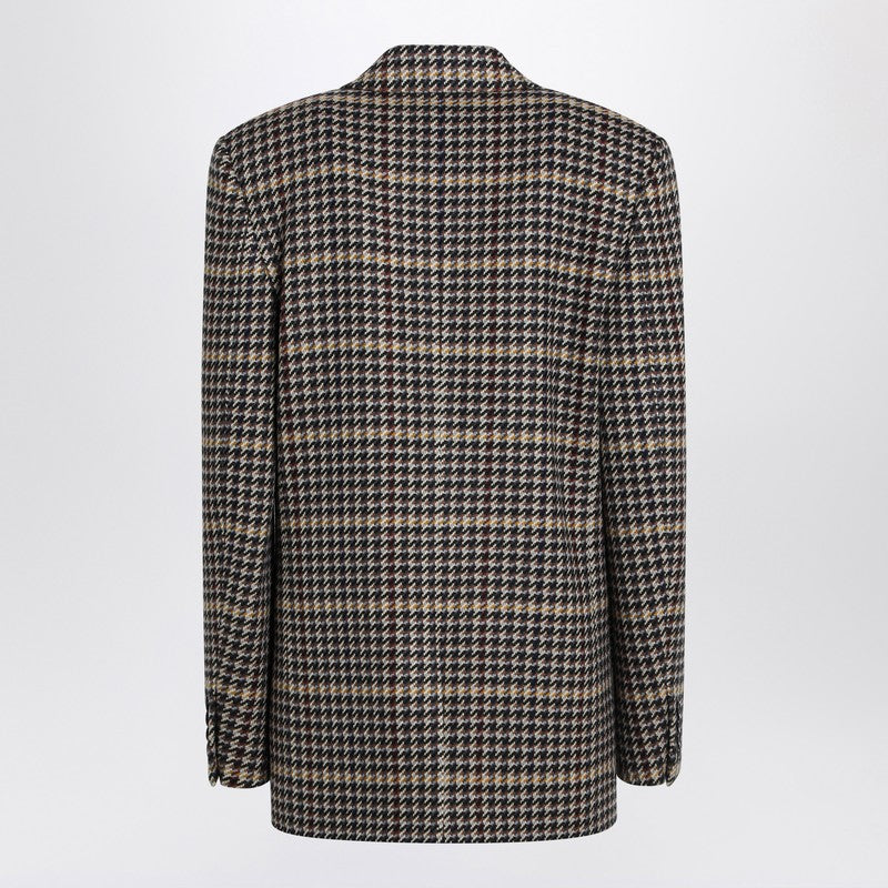 Saint Laurent Double-breasted Checked Wool Jacket