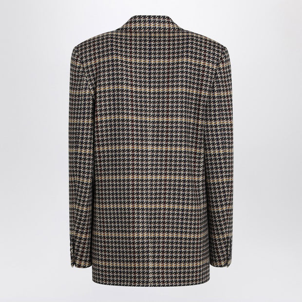 Saint Laurent Double-breasted Checked Wool Jacket
