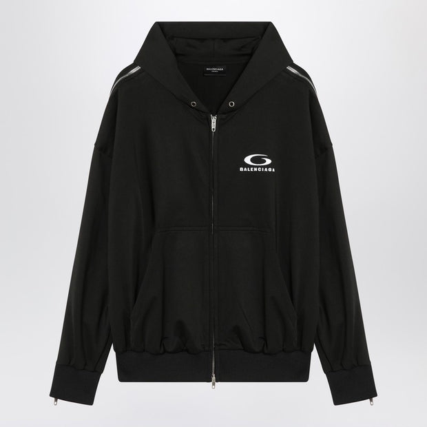 Balenciaga Black Zip-up Sweatshirt Loop Sports Icon