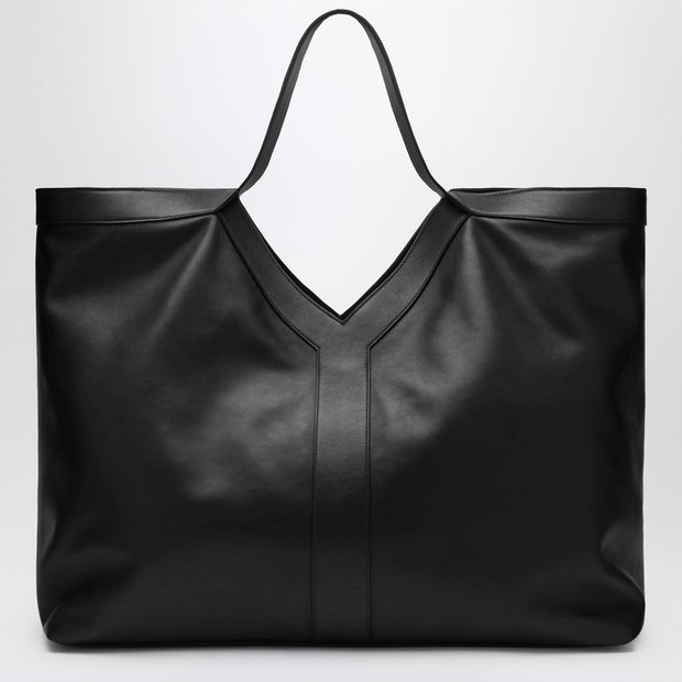 Saint Laurent Maxi Y Tote Bag Black Pebbled Leather