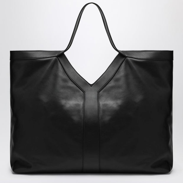 Saint Laurent Maxi Y Tote Bag Black Pebbled Leather
