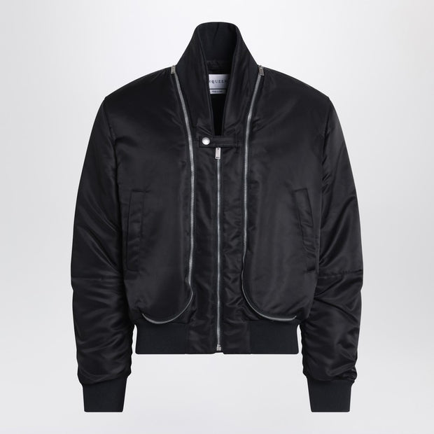 Alexander McQueen Black Nylon Zip Bomber