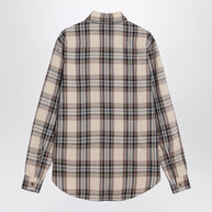 Saint Laurent Cassandre Lavallière Shirt In Tartan Cotton