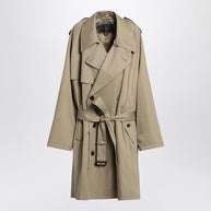 Balenciaga Beige Double-breasted Cotton Trench Coat