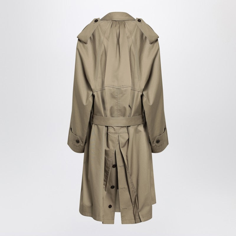 Balenciaga Beige Double-breasted Cotton Trench Coat