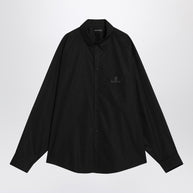 Balenciaga Black Cotton Shirt With Logo