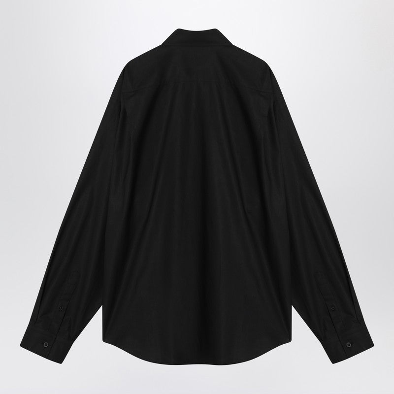 Balenciaga Black Cotton Shirt With Logo