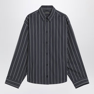 Balenciaga Navy Blue Striped Cotton Shirt
