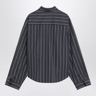 Balenciaga Navy Blue Striped Cotton Shirt