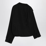 Balenciaga One-shoulder Black Shirt In Poplin