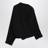 Balenciaga One-shoulder Black Shirt In Poplin