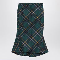 Alexander McQueen Flared Skirt In Wool Tartan