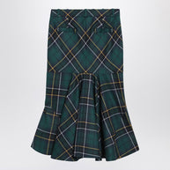 Alexander McQueen Flared Skirt In Wool Tartan