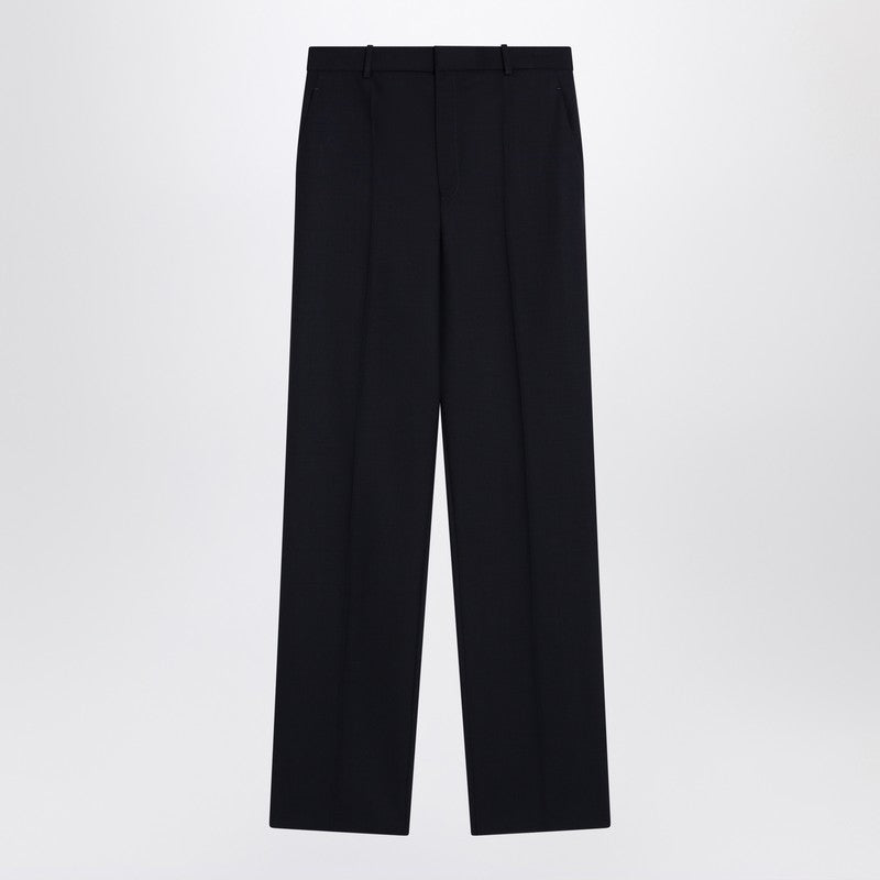 Saint Laurent High-waisted Blue Wool Pants