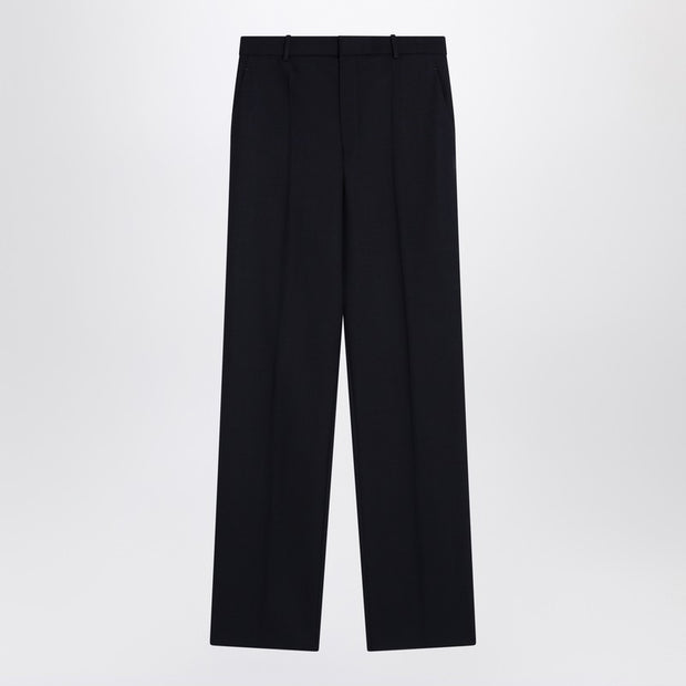 Saint Laurent High-waisted Blue Wool Pants